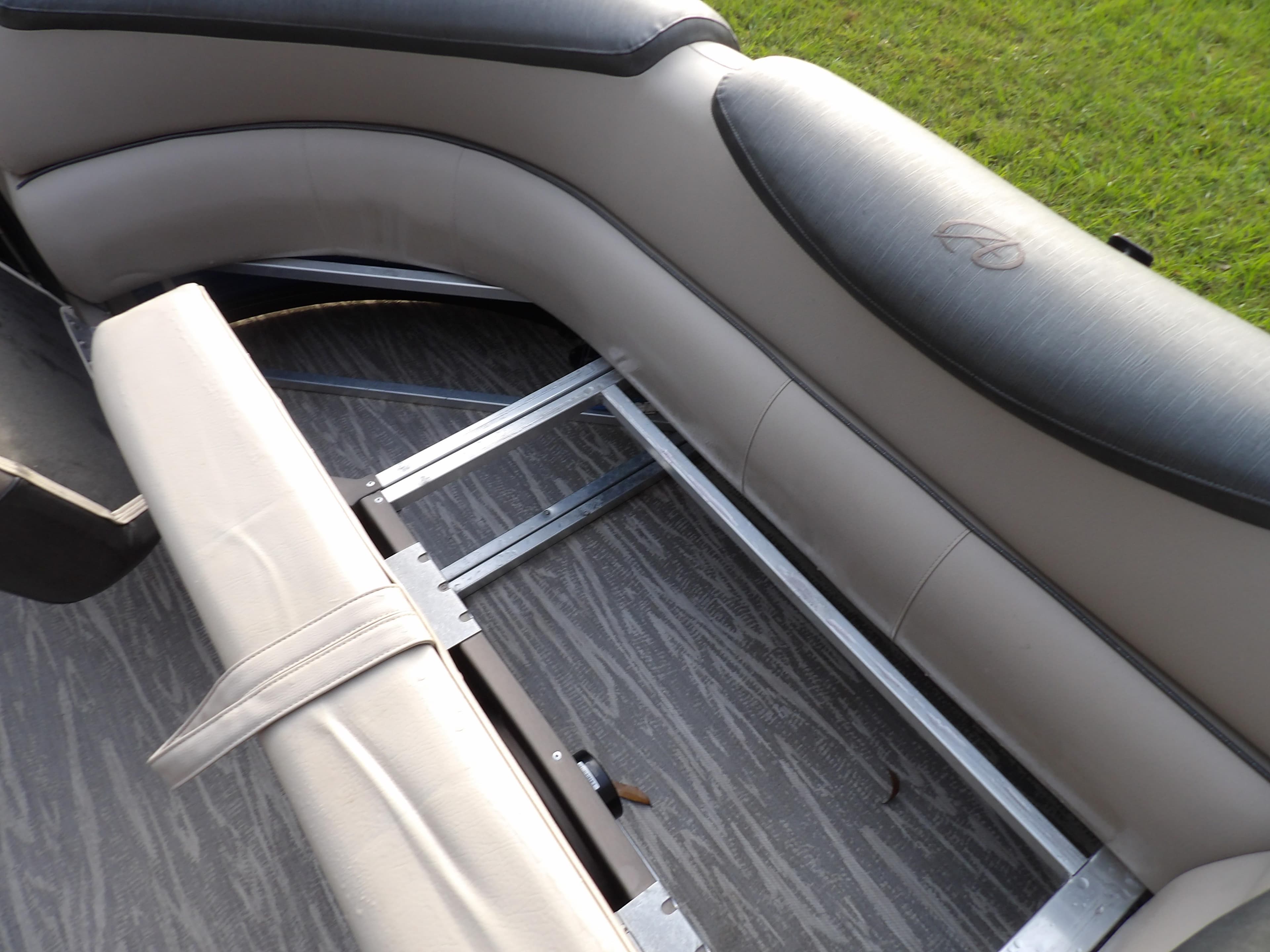 2020 Avalon 2385 Catalina QL SWS boat interior seating and storage compartment.