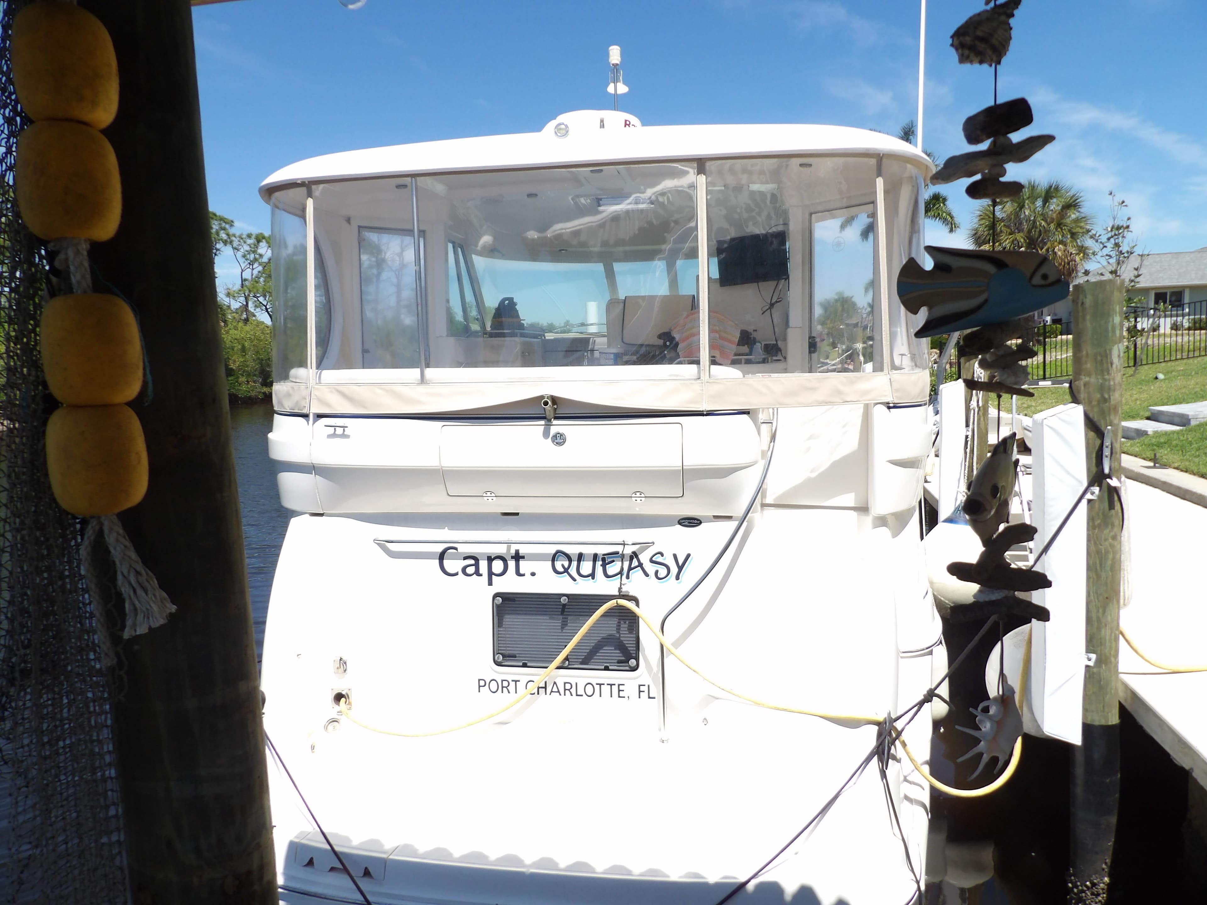 2003 Sea Ray 390 Motor Yacht docked in Port Charlotte, FL.