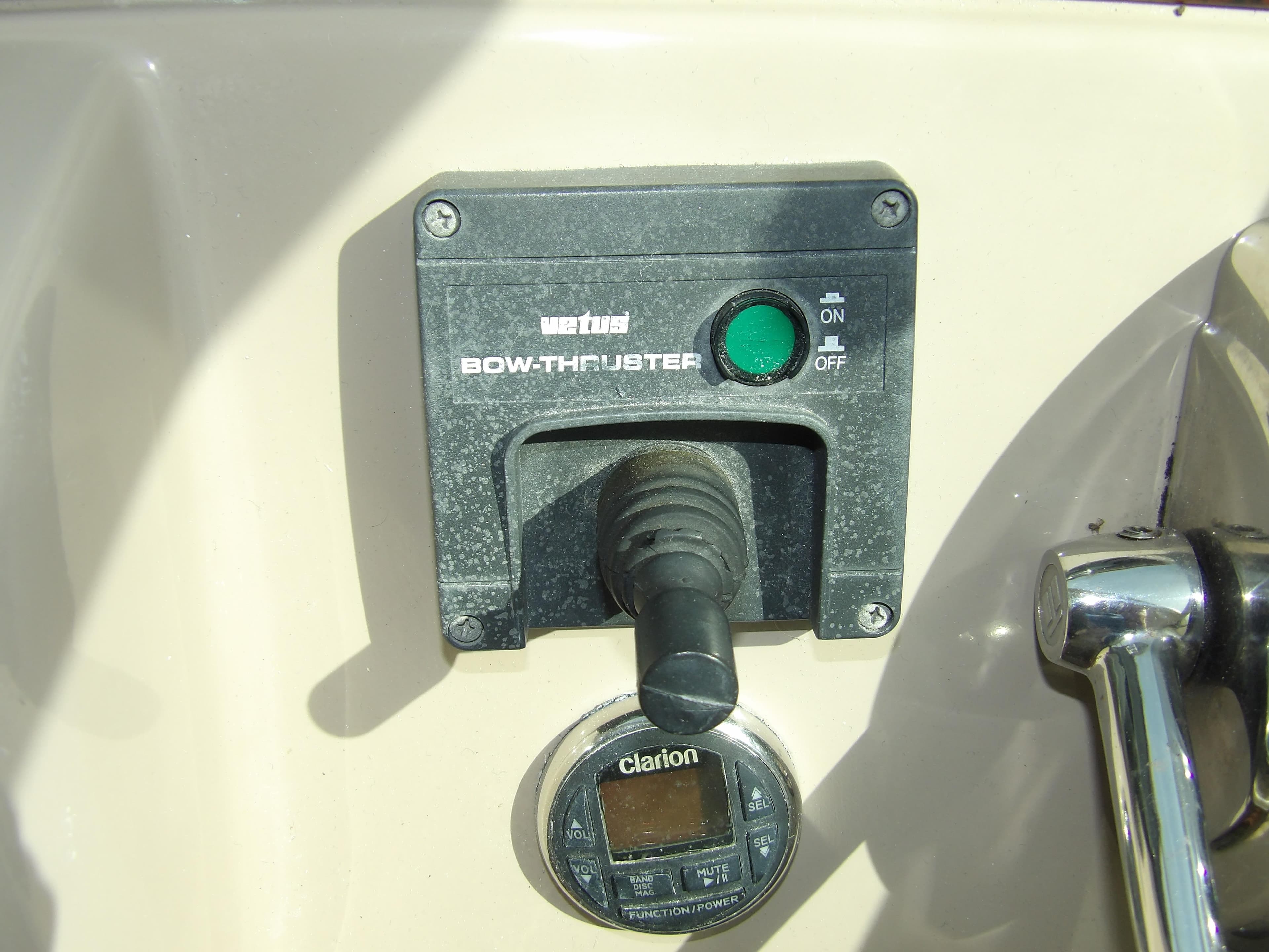 Bow thruster control panel on a 2003 Sea Ray 390 Motor Yacht.